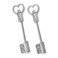 thumbnail image 1 of Abbracc 1 Pair Stainless Steel Heart Key Shape Barbells Nipple Bar Piercing Rhinestone Jewelry, 1 of 9