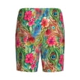 thumbnail image 7 of Daiia Peacock Feathers And Flowers Mens Woven Stretch Pajama Short,Short Pajama Pants-X-Large, 7 of 7