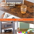 thumbnail image 3 of Vevor YPSBFZJLDS4CWHSO6V1 4-Tier AV Media Stand with Power Strips, Corner TV with LED Lights, Height Adjustable Wooden Shelves, Brown, 3 of 10