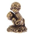thumbnail image 4 of 1Pc Mini Singe Forme Ornement de Bureau Singe Statue Ornement Cuivre Décor, 4 of 9