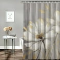 thumbnail image 2 of Fenyluxe White Flowers Gold Accents Pretty Shower Curtain Set with Hooks Sustainable Polyester Fiber Fabric Waterproof Bathroom Decor Chic Modern Style Various Sizes 36x72, 2 of 7