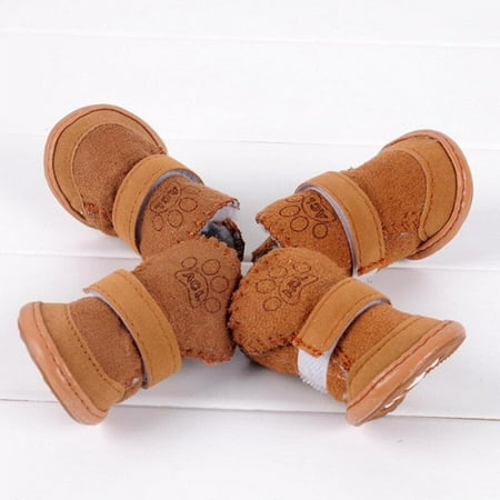 2017 2 Pairs Fashion Pets Dogs Cats Puppy Pink/Coffee Cute Winter Warm Soft Cozy Cotton Boots Shoes Gift For Pet