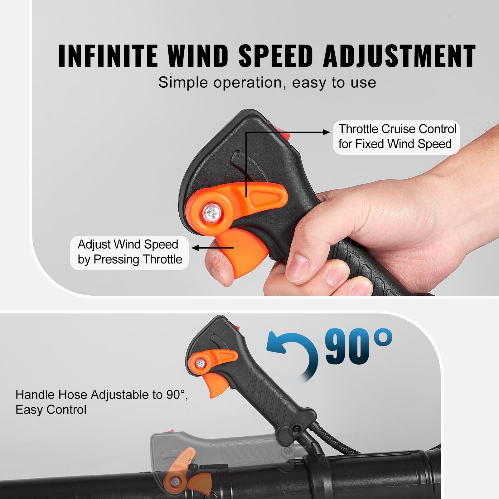 KFFKFF Rucksack Leaf Sweeper, 52CC Dual-Cycle Leaf Sweeper with 1.37L Gasoline Reservoir, 480CFM Air Capacity 175MPH Velocity, Suitable for Grass Maintenance, Leaf Disposal, and Snow Clearing