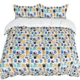 thumbnail image 1 of Unique Bargains 3 Piece Brushed Polyester Kids Bedding Duvet Cover Set with 2 Pillowcases Cartoon Pattern, 1 of 9