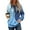 Blue, variant on Women's Oversized Winter Cute Floral Print Thin Hooded Sweatshirt Pullover with No Pocket for Trendy Fall Clothes