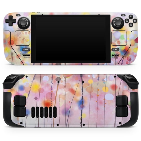 Design Skinz Compatible Steam Deck Skin Decal Protective Scratch Resistant Cover Watercolor Flowers V1