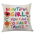 thumbnail image 1 of Funda de almohada Littlefa Cute Inspiring Girl You Can Do Hard, 1 of 5