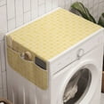 thumbnail image 1 of Geometric Washing Machine Organizer, Interwined Striped Square Motifs Abstract Chessboard Simple Shapes, Anti-slip Fabric Top Cover for Washer and Dryer, Pastel Yellow Off White, by Ambesonne, 1 of 1