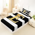thumbnail image 4 of Erosebridal Cartoon Initial E Twin Sheet Sets for Girl, Stripes Lines Bedding, 3-Piece, 4 of 5