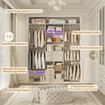 thumbnail image 3 of Homieasy 19'' - 60'' W Closet System with Wooden Drawers and Hanging Rods(Cut to Fit), White Oak, 3 of 7
