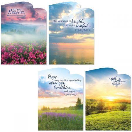 Diecut Sunrise Get Well Cards - Set of 8 (2 of (Best Get Well Soon Cards)