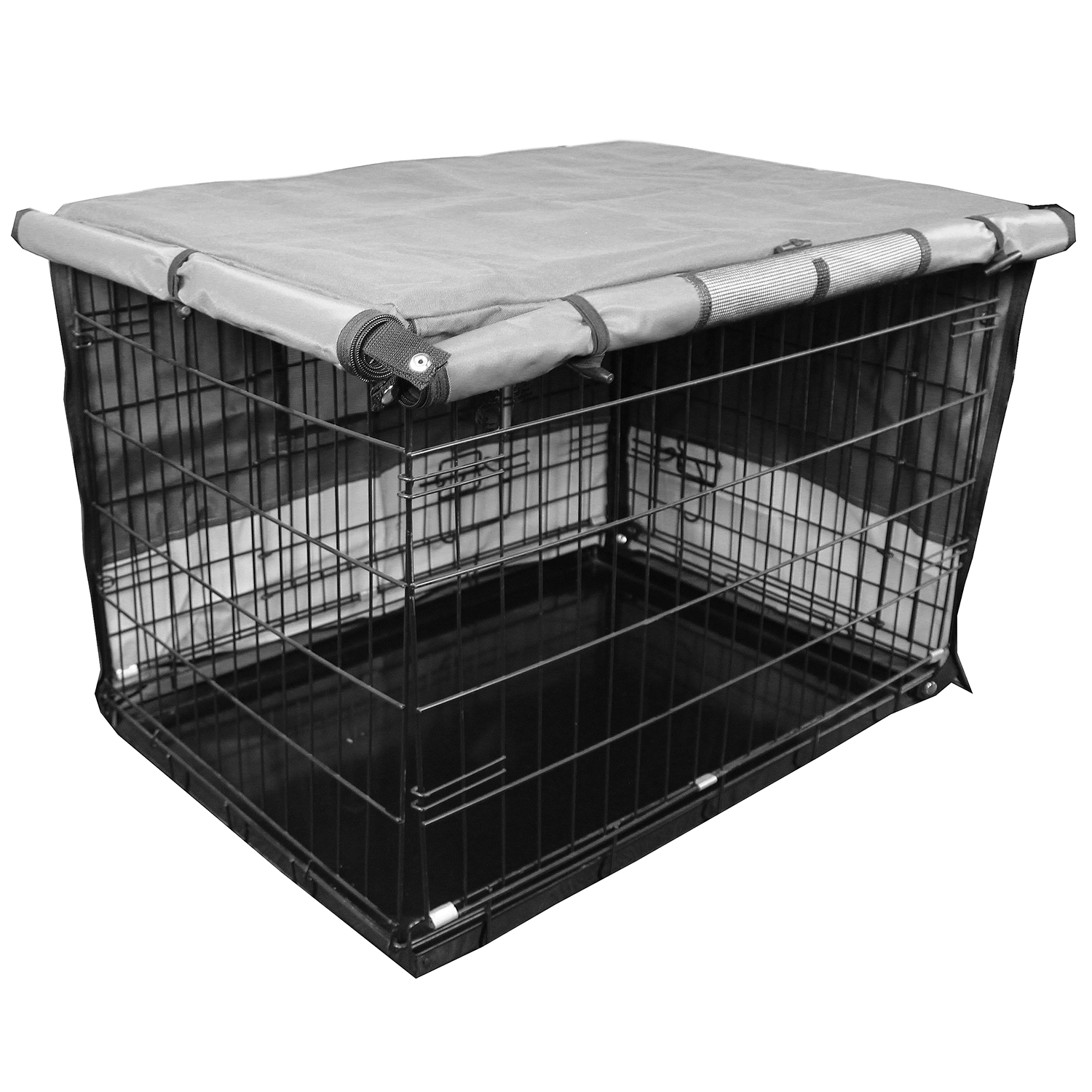 Protectant and Durable Indoor / Outdoor Pet Crate Cover (Gray / Light