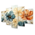 thumbnail image 2 of Designart "Blue Orange Petal Mosaics I" Abstract Botanicals Metal Wall Art Set, 2 of 5