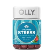 (3 pack) OLLY Goodbye Stress Gummy, Stress Support, GABA, L-Theanine, Lemon Balm, Chamomile, Berry, 42 Count