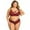 Red, variant on Patlollav Womens Plus Size Lace Wireless Bra Lingerie Sleepwear Pajamas Underwear Set