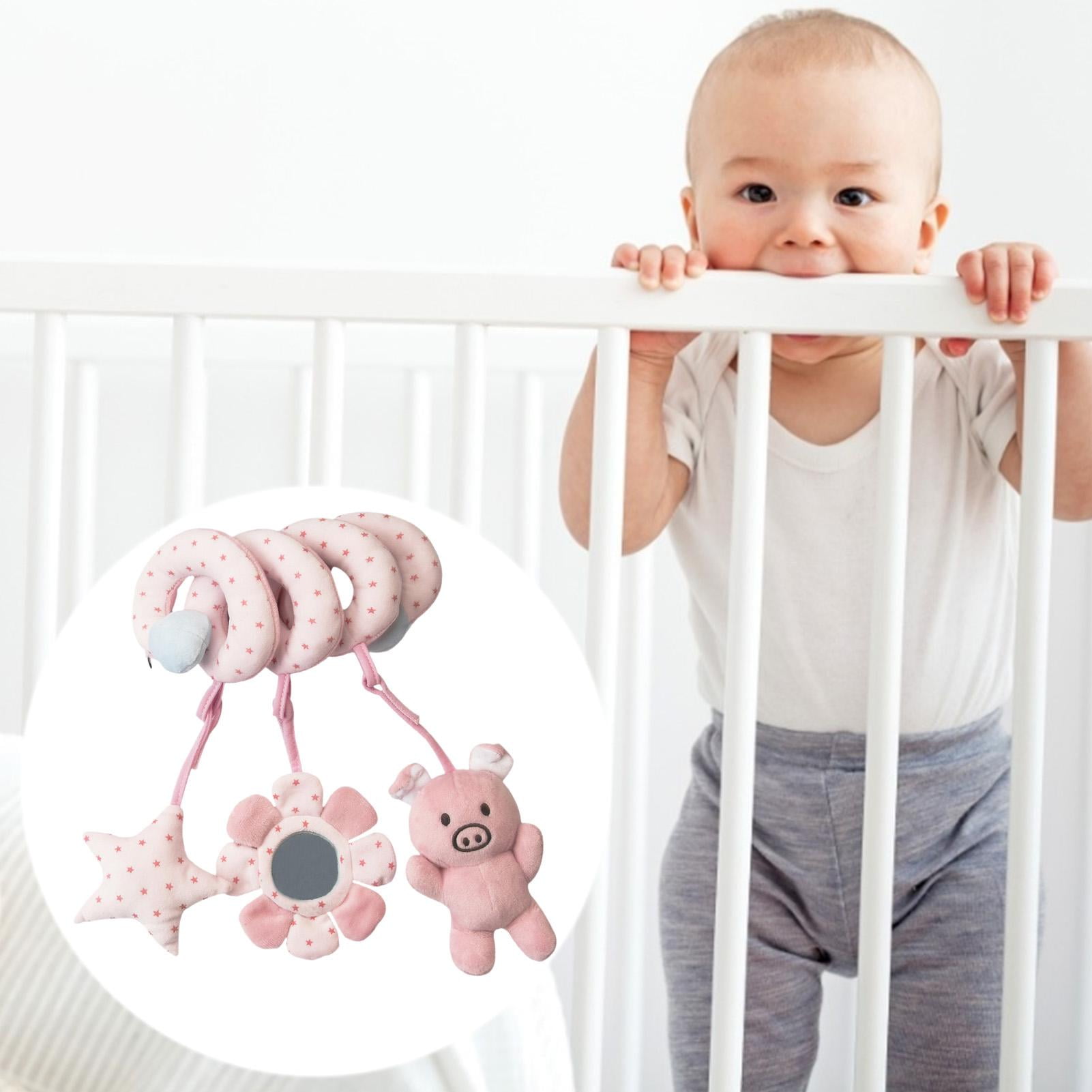 Ymiko Baby Pram Activity Spiral Plush Toys Infant Baby Stroller Toy Car Hanging Toys Educational Plush Toys