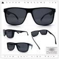 thumbnail image 2 of Mens Polarized Color Mirror Windbreaker Horn Rim Plastic Sunglasses All Black, 2 of 8