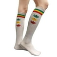 thumbnail image 5 of Women's Colorful Variety Design Assorted Knee High Fashion Socks, Green Red Yellow Stripes/Maples White Socks (6 Pairs), 5 of 8