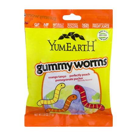YumEarth Worms Gummy Mango, parfaitement Peach, la grenade Pucker, 2,5 OZ