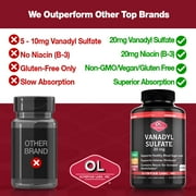 Olympian Labs Vanadyl Sulfate 20 mg Plus Niacin 20mg Capsules, 250 Count