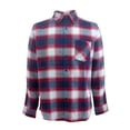 thumbnail image 1 of Camisa George Talla CH Manga Larga de Franela con Cuadros Blanco Azul y Rojo, 1 of 4