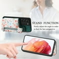 thumbnail image 4 of Allytech Galaxy S21 Plus Case with Zipper Pocket & Cards Holder, Floral Slim Wallet Case for Girls Women Shockproof Stand Compatible with Car Mount Phone Case for Samsung Galaxy S21 Plus -Green, 4 of 9