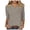 a-Grey438100, variant on VNKIDY Women's Solid Color Henley V Neck T Shirts Three Quarter Sleeve Loose Fit Tees Top For Casual Daily Wear Soft Tops