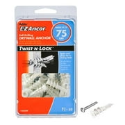 E-Z Ancor 25310 Twist-N-Lock Self-Drilling Drywall Anchor, 75 Lb, 50-Pack, Each