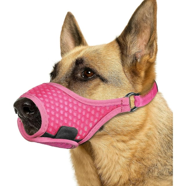 GFDYREE Dog Muzzle, Soft Dog Muzzles for Small Medium Large Dogs, Breathable Muzzle to Prevent Biting, Chewing, and Barking with Ring and Adjustable Strap, Perfect for Vet Visit, Training(Ho