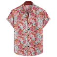 thumbnail image 3 of Camisas estampadas florales de moda para hombres, ropa con estampado 3D, camisas hawaianas de playa, blusas Y2K de manga corta, ropa vintage, blusa con solapa, 3 of 5