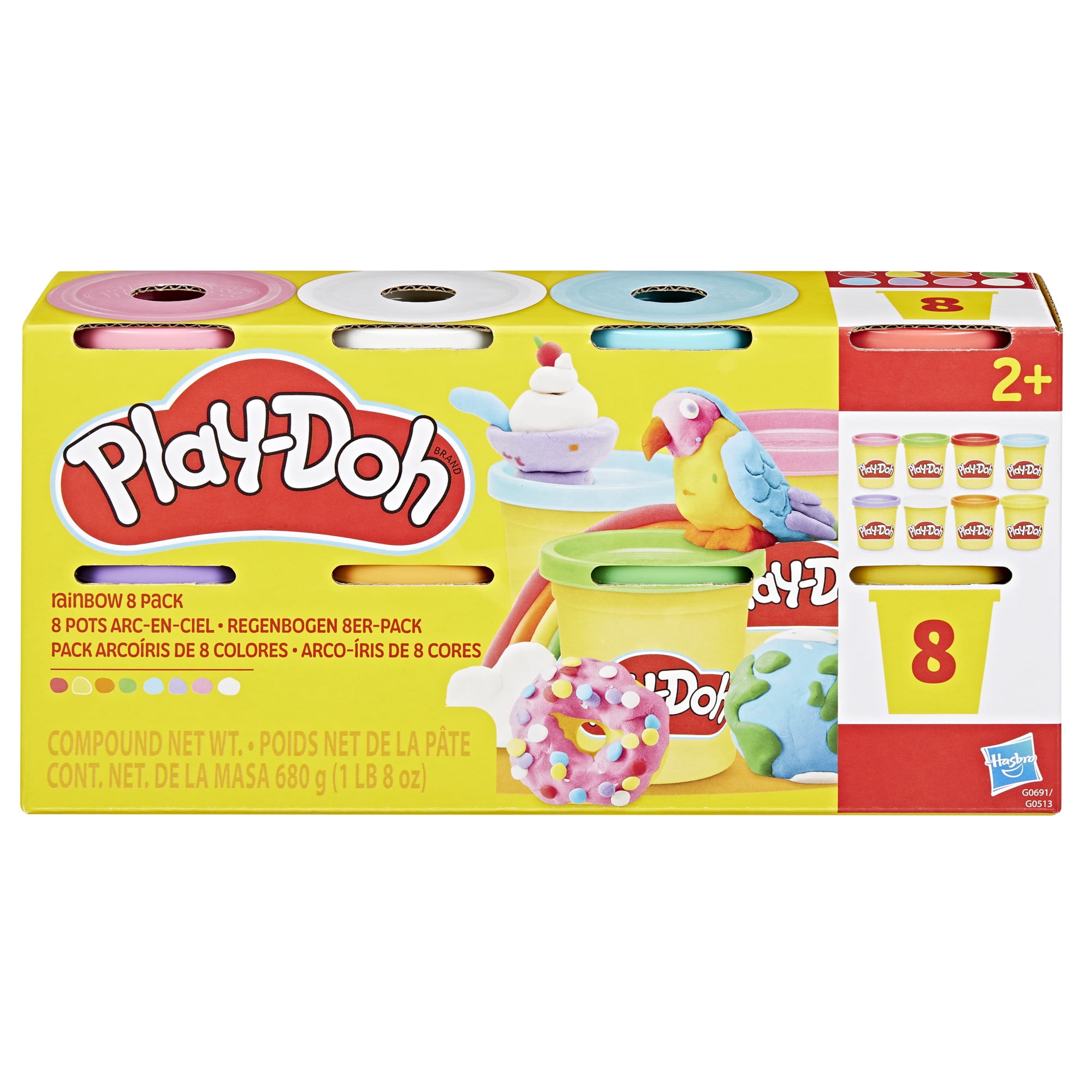 Play-Doh 8 Pack Rainbow Colors, 3 Ounce Cans, Arts & Crafts for Kids 2+