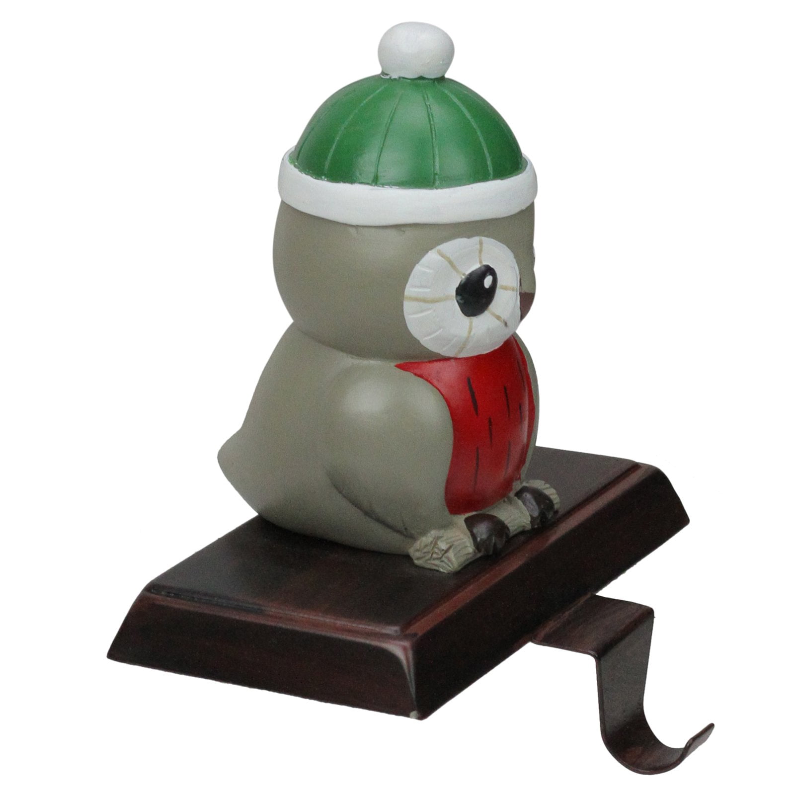 6" Owl In A Winter Hat Christmas Stocking Holder