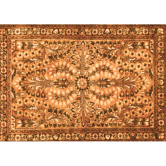 Ahgly Company Indoor Rectangle Persian Orange Traditional Area Rugs, 7' x 9'