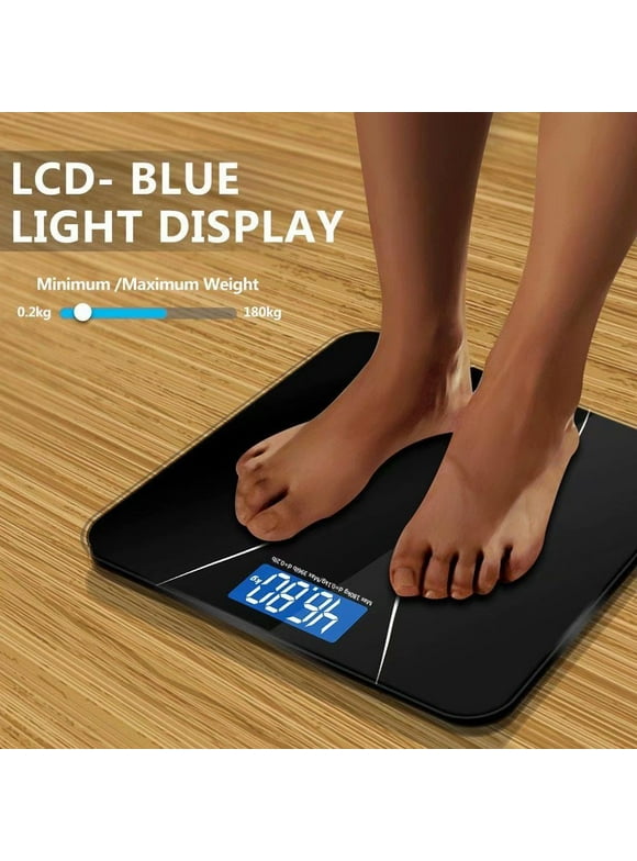 POCFGST High Precision Digital Body Weight Bathroom Scale with Ultra-Wide Platform and Easy-to-Read Backlit LCD, 400 Pounds