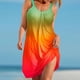 thumbnail image 2 of Vestido de verano para mujer, estampado, sin mangas, con cuello, sexy, informal, fluido, para la playa OAVQHLG3B Store  lin121212, 2 of 4