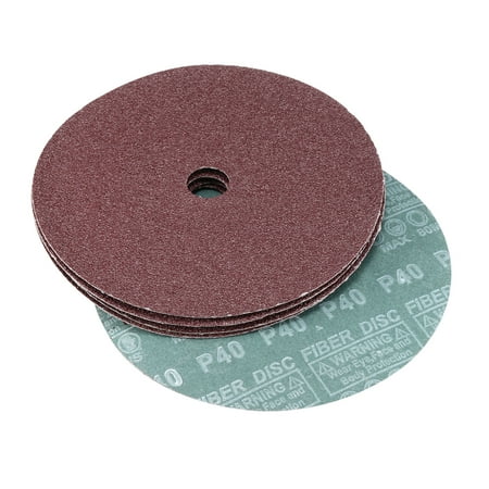 

7-Inch x 7/8-Inch Aluminum Oxide Resin Fiber Discs Center Hole 40 Grit Sanding Grinding Discs 5 Pcs