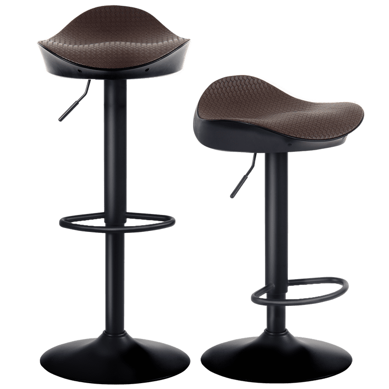 Kidol & Shellder Bar Stools Set of 2 Brown Adjustable Swivel Counter