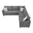 Large L Shape Sofa, Sectional Sofa Couch with 3 Pillows, Modern