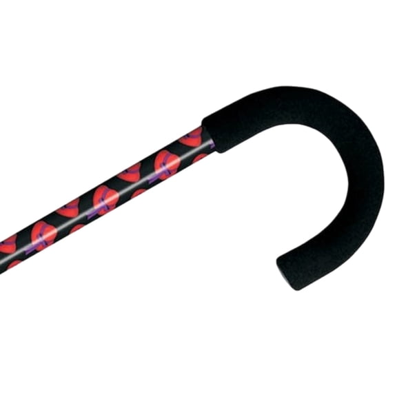 Alex Orthopedic Height Adjustable Tourist Handle Aluminum Walking Cane with Red Hat Design - Soft Foam Grip for Seniors - 30" to 39" & Supports up to 300lbs