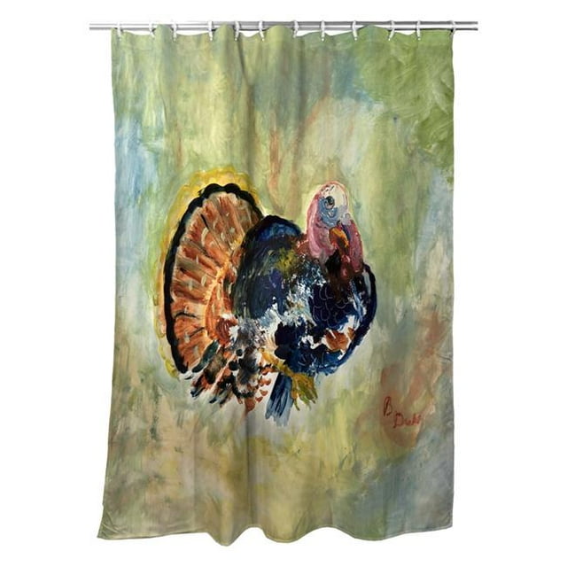Betsydrake SH1165 71 x 74 Po Rideau de Douche en Dinde Coloré