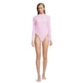 Barbie ™ Women's Long Sleeve High Leg Rash Guard One Piece Swimsuit
