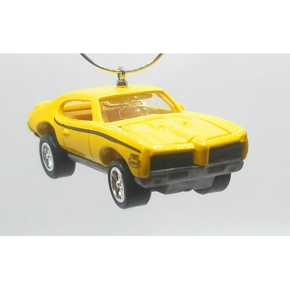 Christmas Ornament for 1969 Pontiac GTO Judge Yellow Black Side Stripe