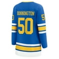 thumbnail image 3 of Women's Fanatics Jordan Binnington Blue St. Louis Blues Home Breakaway Player Jersey, 3 of 3