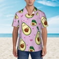 thumbnail image 2 of Xecao Different Avocados print Hawaiian shirt - a stylish short-sleeve button-down for men, perfect for casual beach and tropical outings., 2 of 9