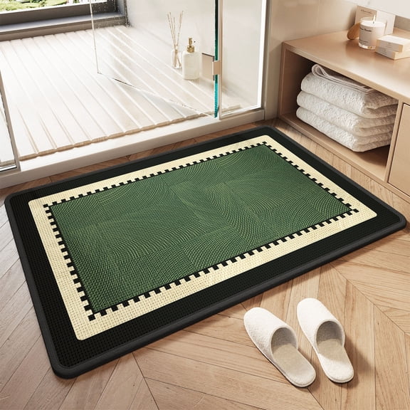 Ultra Thin Door Mat Indoor Entrance, 1/10 in Thin Door Mats for Inside Entry, Non-Slip Rubber Backing Washable Doormat, Fade Resistant, Absorbent Dirt Trapper, 24"X16"