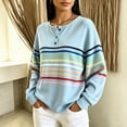 thumbnail image 4 of Enjoytime Sweatshirt for Women Striped Long Sleeve Half Button Pullover Tops Fall Fashion Casual Crew Neck Sweatshirts, 4 of 7