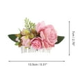 thumbnail image 2 of Unique Bargains 1 Pc Women's Reusable Simulated Flowers Side Comb for Parties Rose Red Polyester Fabric Iron, 2 of 4