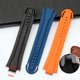 thumbnail image 4 of Correa de reloj impermeable de goma convexa de alta calidad de 24 mm x 12 mm para hombre Oris 7730 7740 Correa de silicona Cierre plegable de acero inoxidable, 4 of 5