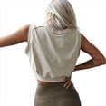 thumbnail image 3 of Camiseta Deportiva Corta para Mujer, , Sin Mangas, para Yoga, Correr, Gimnasio, Algodón, Color Albaricoque, Talla S, 3 of 7