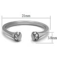 thumbnail image 2 of High polished (no plating) Stainless Steel Ring with Top Grade Crystal in Clear for Women Clear Stone Color Style TK1580 Size 6, 2 of 4